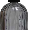 Grey Glass Soap Dispenser with Black Plastic Pump, 13.5oz Refillable Liquid Hand Soap Dispenser, Lotion Dish Soap Dispenser for Modern Home Decor, Bathroom, Kitchen Countertop, Hotel (Gray)