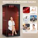 RRGFB Far Infrared Sauna Box with Red Light Therapy, Portable Dry Sauna for Relaxation, Detoxification, Carbon Crystal Heating,9 Levels, Full Size 5.9ft×2.9ft×2.6ft