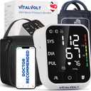 Blood Pressure Monitor for Home Use Automatic Arm BP Machine with Large Adjustable Cuff (8.6-17) Bluetooth Heart Rate Monitor Digital BP Monitor 2x199 Readout 5.5 Large Screen for iOS & Android
