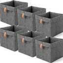 6 Pcs Storage Cubes Fabric Cube Storage Bin, 9 x 9 x 10 inch Cloth Cube Storages Bins, 12 L Foldable Foldable Fabric Storages Baskets Cubby Organizer for Organizing Clothes (Grey)