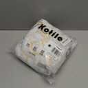 Kotile Gold White Sheer Curtains 84 Inches Long 2 Panels Metallic Gold Moroccan Sparkle Sheer Curtains for Living Room, Grommet Privacy Light Filtering Shimmer Window Sheer Curtains, W52 x L84 Inch