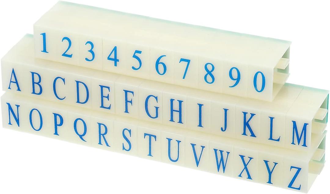 PATIKIL Detachable Number Letter Stamp, 17mm Plastic 9+26 Digits Font Size 1 Numeral 0-9 Alphabet A-Z Combination Set for Card Tag Scrapbook Craft Making Teaching (37*23*15mm)