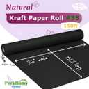 PerkHomy Black Kraft Paper Roll 36" x 1,800" (150') for Gift Wrapping Bouquet Flower Art Painting Craft Writing Packaging Shipping 80GSM 55LB (Black, 36" x 150')