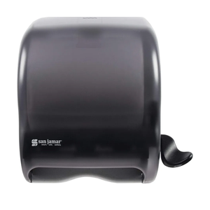 San Jamar Classic Element Paper Towel Dispenser Wall-Mounted Commercial Roll Dispenser, Fits All Core Sizes with Lever for Bathroom, Kitchens, and Restaurants, Plastic, Universal Paper, Black Pearl
