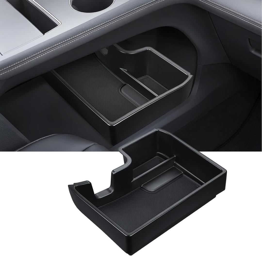 Ecarzo Console Bottom Organizer Compatible with 2021-2026 Toyota Sienna Accessories, Lower Center Console Tray Storage Box with Multiple Compartments
