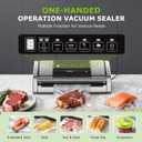 Bonsenkitchen Vacuum Sealer for Food, Easy-Lock Handle Vacuum Sealer Machine with Bag Clip, Built-in Cutter and Bag Storage for Sous Vide and Meal Prep, 1 Roll Bag & 10 Pre-Cut Bags, Silver