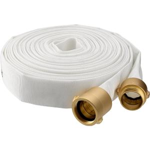 Fire Hose, 2" ID X 100 FT, Single Jacket TPU, 750 PSI Burst Pressure, Industrial Fire Hose with NPSH/NPT Brass Couplings for Indoor Use