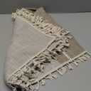 Softalker Linen Tablecloth Rectangle, Outdoor Waterproof Burlap Cotton Farmhouse Table Cloths with Tassel, Heavy Weight Wrinkle Free Table Cover for Spring Easter Picnic - 55 x 70 Inch, Coffee Lines