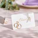 UNIQOOO 24Pcs Decorative Diamond Ring Place Card Holders Bulk, Matching Rings Name Card Holders, for Wedding Engagement Decor, Table Setting, Name Tag, Party Food Labels