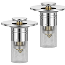 2PCS Pop-up Sink Drain Strainer with Removable Stainless Steel Basket, Bathroom Sink Stopper Pop-up, Hair Catcher, Sink Filter, Bathroom Sink Stopper Replacement，Fits 99% Drain Opening