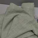 Pinch Pleated Green Linen Curtains 96 Inches Long for Living Room Bedroom Light Filtering Boho Window Drape 96 inch 2 Panels with Hooks Rings 8ft Sage Green Sliding Glass Door Semi Sheer Curtain