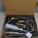 DAYONE 4 Holes Kitchen Faucet Brushed Nickel, Commercial 3 Hole Kitchen Sink Faucet with Soap Dispenser, 2 Handle High Arc Stainless Steel Faucet for Sink