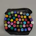 HOMESILMO 48 Color Alcohol Pen Set, Double Tip Art Adult Alcohol Pen, Mixed Sketching Art Supplies, Sketchbook, Coloring Drawing Card, Illustration Production, Brush Head and Chisel Head Double Tip (Black)