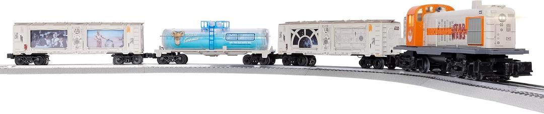 Lionel Disney Star Wars Rebel RS-3 LionChief O Gauge Electric Train Set with Bluetooth 5.0, Remote Control, Freight Cars & FasTrack – Lights & Sounds Ready to Run Model Train Set, Ages 14+