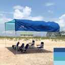 MillionShades Beach Shade Canopy  Extra Large 14 ft x 14 ft Wind-Propelled Sun Shade for Beach with UPF 50+, 360 Views, Quiet & Lightweight Design, Easy Setup Tent - Windproof Beach Shelter (Beach Blue Tones)