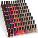 Okuna Outpost 8-Tier Acrylic Nail Polish Rack - 96-Bottle Nail Polish Organizer - Essential Oil Organizer & Paint Storage - 2.5mm Acrylic Tiered Display Stand - 12.75 x 12.5 x 9.25 in