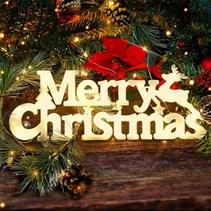 Merry Christmas Sign, Light Up Wall Tree Wreath Hanging Christmas Decorations, LED Lighted Xmas Bright Ornaments for Home, Door, Porch, Holiday, Party - Outdoor & Indoor