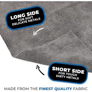 Microfiber Utility Towel | Woven for Wax & Polish Removal | Soft, Edgeless Design to Prevent Scratches | Carbon | 16x27 Inch | 4 Pack