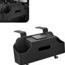 1 PC Car Seat Back Organizer, Car Back Seat Multi-Function Storage Box with 2 Drink Cup Holders, 11.42" x 3.35" Leather Tissue Organizer, Universal for Most Cars, Trucks, SUVs (Black)