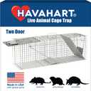 Havahart Large 2 Door Humane Catch and Release Live Animal Trap for Armadillos, Beavers, Bobcats, Small Dogs, Cats, Foxes, Groundhogs, Nutria, Opossums, Raccoons, Live Catch Trap for Stray Dogs 1045SR