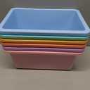 6 Pack Plastic Cubby Bins for Classroom Stackable Book Bins Plastic Classroom Cubby Organization Storage Containers Toy Storage Cubbies for Library School Office Home Nursery Playroom (Pastel)