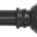 Ivilon Curtain Rod with Ball Finials - 1 inch Pole. 28 to 48 Inch. Black
