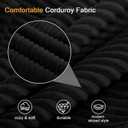 COMAX Futon Sofa Bed, Convertible Folding Sofa Bed, Boneless Couch Loveseat Corduroy with Pillows, Small Foldable Floor Couch Comfy Lounge Sleeper for Living Room Bedroom, Black
