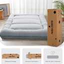 MAXYOYO 6" Extra Thick Japanese Floor Mattress Futon Mattress, Foldable Tatami Pad for Adults, Roll Up Floor Mat for Living Room Guest Room RV, Grey, Twin