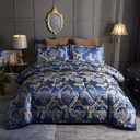 Royal Blue Twin Comforter Set All Season Silk Jacquard Bed Set, Lightweight Quilt, Ultra Soft Microfiber Bedding Comforter Sets with 2 Pillow Shams(Twin/Twin XL, 3 Pieces)