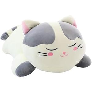 Cat Big Plush Hugging Pillow, Super Soft Kitten Kitty Stuffed Animals Toy Gifts for Kids, Girls, Bed, Christmas, Valentine 21.7" (Gray)
