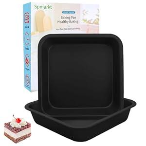 2-Pack 8x8 Square Cake Pan, Nonstick Brownies Square Cake Pan, 8 inch Square Baking Pan for Making Meat Dishes, Square Cake Pan for Beginners, Easy to Clean