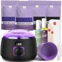 BLITZWAX Brazilian and Bikini Waxing Kit for Women, Hard Wax Warmer for Face, Legs and Body, At Home Hair Removal Kit, Beginner Friendly, Digital Fast Heating, 51 Wax Items