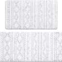 FRESHMINT Anti Fatigue Kitchen Mats for Floor 2 Piece Set, Waterproof & Non-Skid Boho Kitchen Rugs, Cushioned Kitchen Mat for Standing Washable Comfort Desk Kitchen Runners, 17x30+17x47