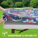 Smiry Spandex Fitted Tablecloth for 4 Foot Rectangle Tables, Washable Picnic Table Cover with Elastic, Stretch Reusable Table Cloth for Outdoor, Camping, Dining & Kitchen (Paisley, 24"x48")