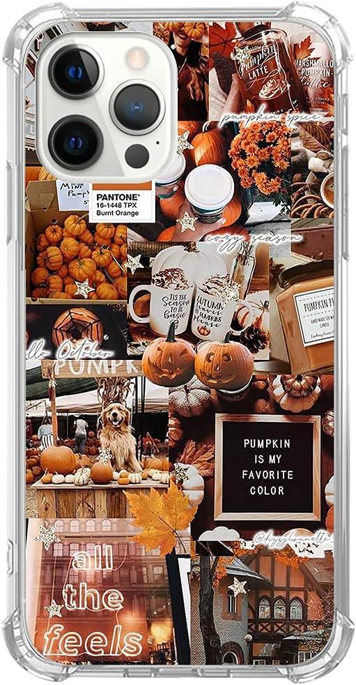 Autumn Pumpkin Case for iPhone 12 Pro Max, Aesthetic Fall Case for Women & Men, Unique Trendy TPU Bumper Protective Cover