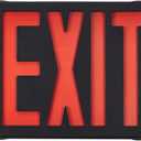 TANLUX Black Exit Sign with Emergency Lights, LED Emergency Exit Light with Battery Backup, UL Listed, AC 120/277V, Commercial Emergency Lights Combo for Business - 1 Pack (Black Housing+Red Letter)