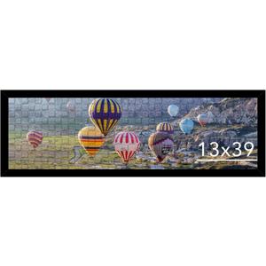 JCJMY 13x39 Picture Frame Black for Puzzles Poster Photo Picture, Horizontal and Vertical Formats for Wall Hanging, 13 x 39 Wall Gallery Poster Photo Puzzles Frame for 13 by 39 Photos Posters, Black