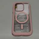 Miracase Magnetic for iPhone 15 Pro Case [Compatible with MagSafe] Full-Body Phone case with Built-in Glass Screen Protector& Camera Protector, Military Drop Proof 15 Pro Cover, Magnetic Pink