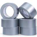 Silver Duct Tape - 6 Rolls, 2 Inch x 30 Yard Heavy Duty, Waterproof & No Residue for Indoor/Outdoor Use - Tears by Hand