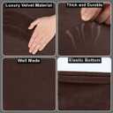 Stretch Velvet Toilet Lid Cover and Toilet Tank Lid Cover, Bathroom Super Soft Toilet Lid Cover Set Luxury Velvet Plush, with Elastic Bottom, Machine Wash, Coffee