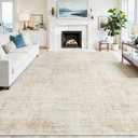 9x12 Area Rugs for Living Room Washable Rug: Anti-Skid Abstract Modern Living Room Rug Soft Thin Carpets Indoor Floor Non-Shedding Carpet for Bedroom Dining Farmhouse Nursery Home Office Beige White