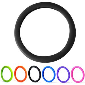 30% Thicker Universal Stretchy Silicone Steering Wheel Cover for 14 15 16 Wheels - Anti-Slip Grip & Enhanced Control for Men & Women, All Weather Protection (Black)