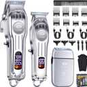 CIICII Mens Hair Clippers and Trimmers Set, Professional Cordless Barber Clippers for Hair Cutting Kit (Electric Razor Shavers & Beard/Hair Trimmer Haircut Kit) Clippers for Men DIY Home Salon