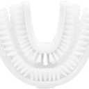 V-White U-Shaped Replacement Head for Ultrasonic Toothbrush - New Improved Design, 75% Faster, Effective Whole Mouth Deep Clean & Massage, Thinner Soft Food Grade Silicone Bristles (White, Adult.)