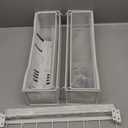 Over the Door Organizer, 2 in 1 Metal Hanging Closet Organizer & Hat Rack with 4 Adjustable Baskets, 8 Hooks, 10 Clips, Behind The Door Storage for Bedroom, Bathroom, Entrance, Closet, Kitchen, White