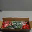 Artificial Flowers Outdoor UV Resistant Fake Plants Indoor Outside Hanging Planter Home Garden Decor, 10 Bundles (Red)