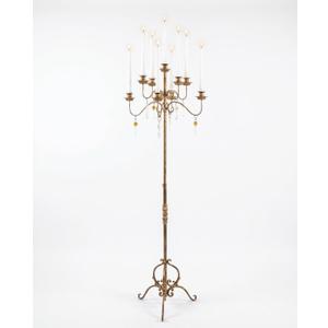 9-Arm Floor Candelabra, Adjustable Bronze Candle Holder
