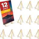 12PCS Wood Easels - 9.4" X 6.3" Tabletop Easels - Easel Stand for Painting Canvases, Arts and Crafts, Tripods, Kids Student Party Painting Easels, Portable Canvas Photo Picture Sign Holders