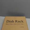 SNTD Dish Drying Rack - Small Dish Rack for Kitchen Counter, Stainless Steel Dish Drainer with Utensil Holder and Drainboard, 11" W x 15" L (Black)