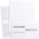 100 W2 Forms 2025 with Envelopes, Blank W2 4 UP Tax Forms, Compatible with QuickBooks, Sage and other programs, Ideal for E-Filing, Laser or Inkjet Printers, 100 Sheets and 100 Self Seal Envelopes